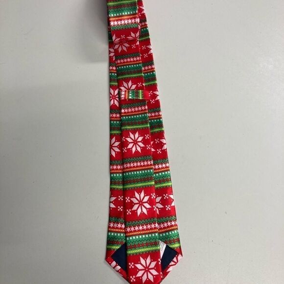 AMSCAN,INC., CHRISTMAS TIE, Ribbon&Snowflakes, 58X3.5, red, white, green - Picture 7 of 10